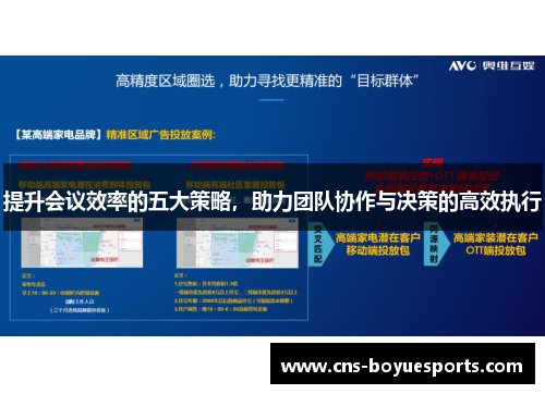 提升会议效率的五大策略，助力团队协作与决策的高效执行